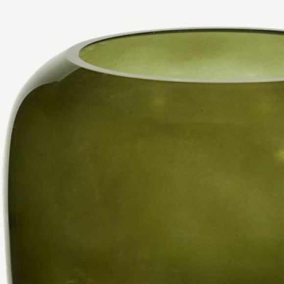 Medium Vintage Green Glass Candle Holder/ Home Decor Accent - Picture 3 of 4